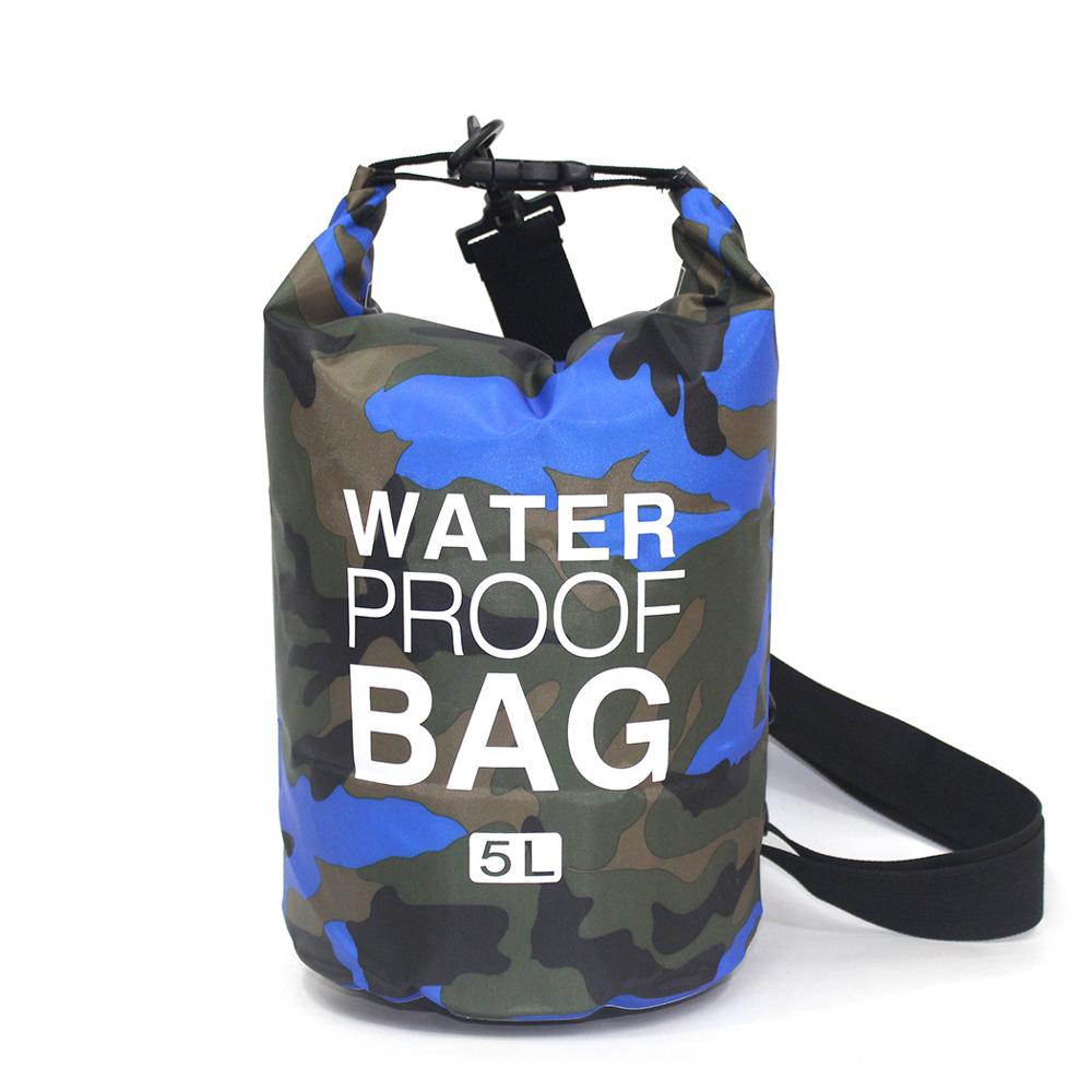 2L 5L 10L 15L ultralight swimming bag dry 6 color outdoor nylon kayak river storage drifting PVC waterproof drifting bag: 5L B