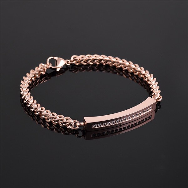 Cz pedra cristal memorial cinzas urna pulseira lembrança cremação bangle masculino feminino jóias cremain titular medalhão unissex: Rose Gold / Bracelet Box Funnel