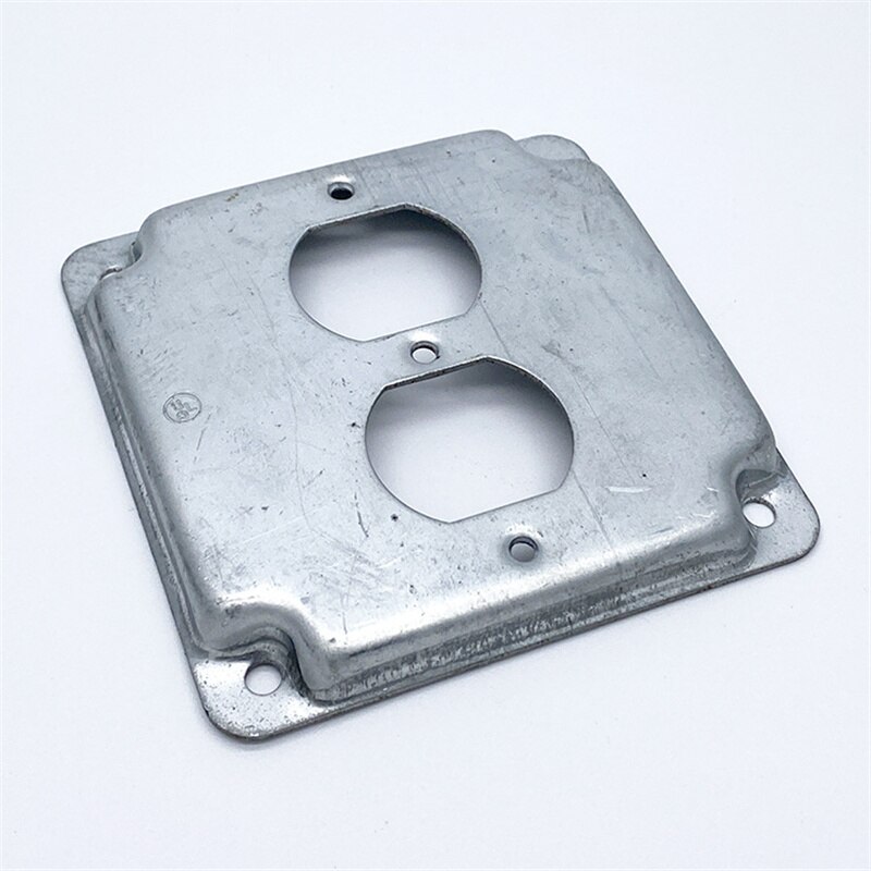 American 4 inch square metal junction box cover galvanized switch socket industrial panel: Default Title