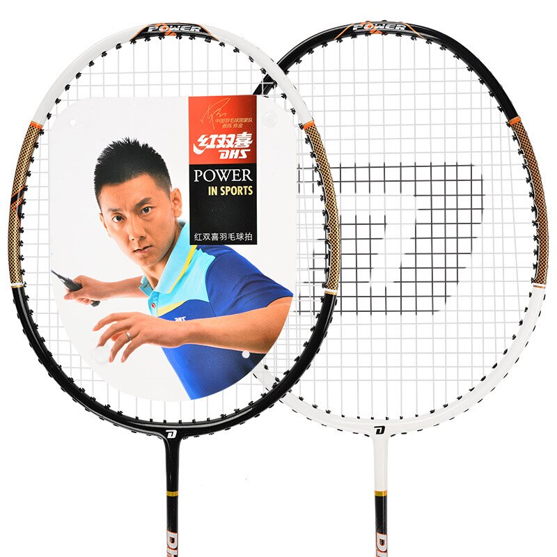 DHS Badminton Schläger Paar 2 Pack Familie Stil Feder Schläger 3040 Gewinde