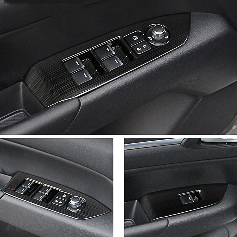 1 Juego para Mazda Cx-5 Cx5 Kf Lhd Panel de interruptor de la ventana del coche + Panel de caja de cambios del coche cubierta pegatina embellecedor tiras Garn