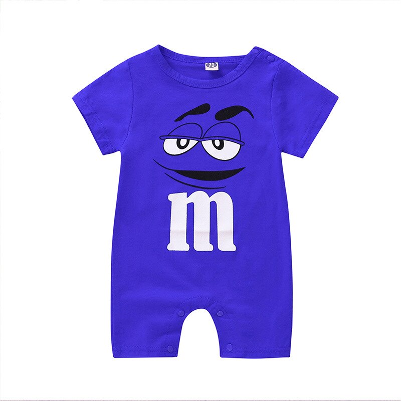 Carter Toddler Summer Baby Boy and Girl Short Sleeve Cartoon Letter Jumpsuit: SK-A364blue / 90CM
