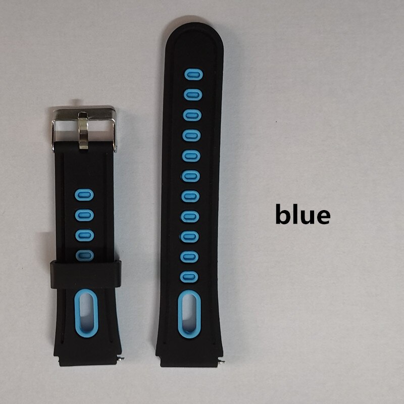 100% original strap 20mm width for smart watch P68 smart watch P70 smart watch P80 smart bracelet silicone strap steel strap: blue Silicone strap