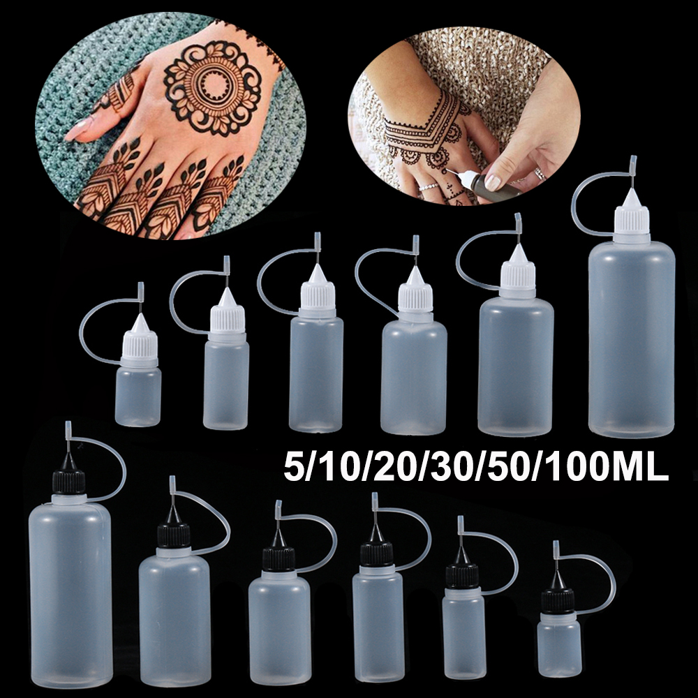 5 stuks lijmflesjes met 5/10/20/30/50/100ml naalden voor papierquilling, doe-het-zelf, scrapbooking, papierknutselgereedschap, naaldflesje en applicator