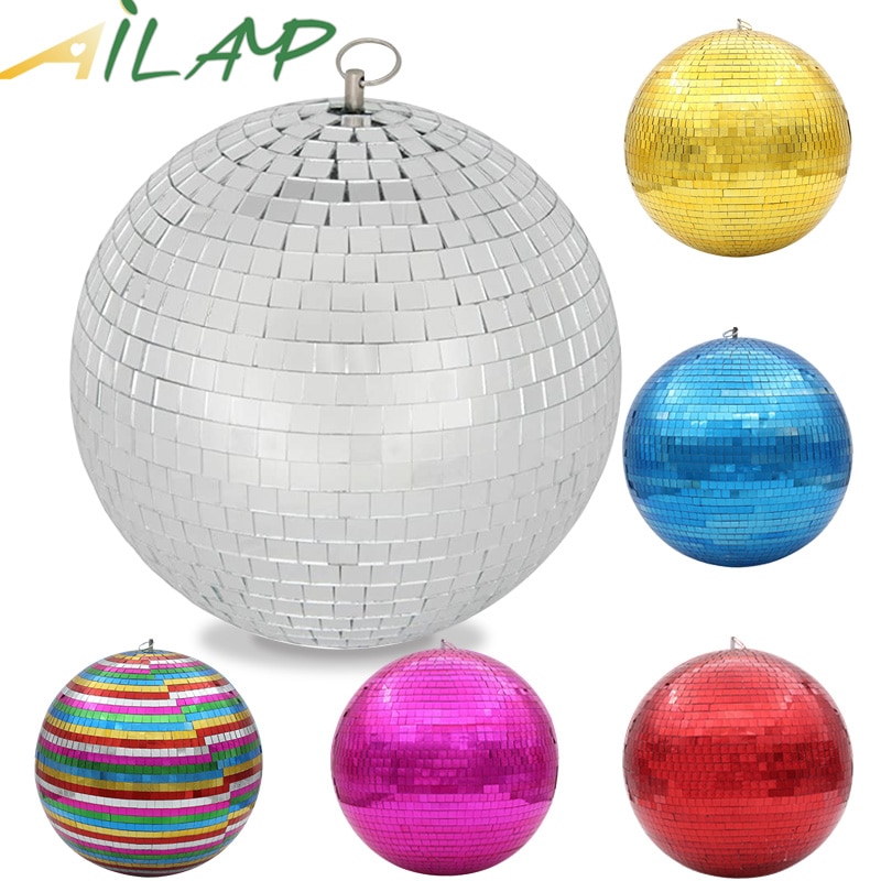 Bola de cristal reflectante giratoria de 90- 220V para dj, bar, ktv, Bola de discoteca, decoración de escenario, concierto, boda, hotel, bola de cristal colorida