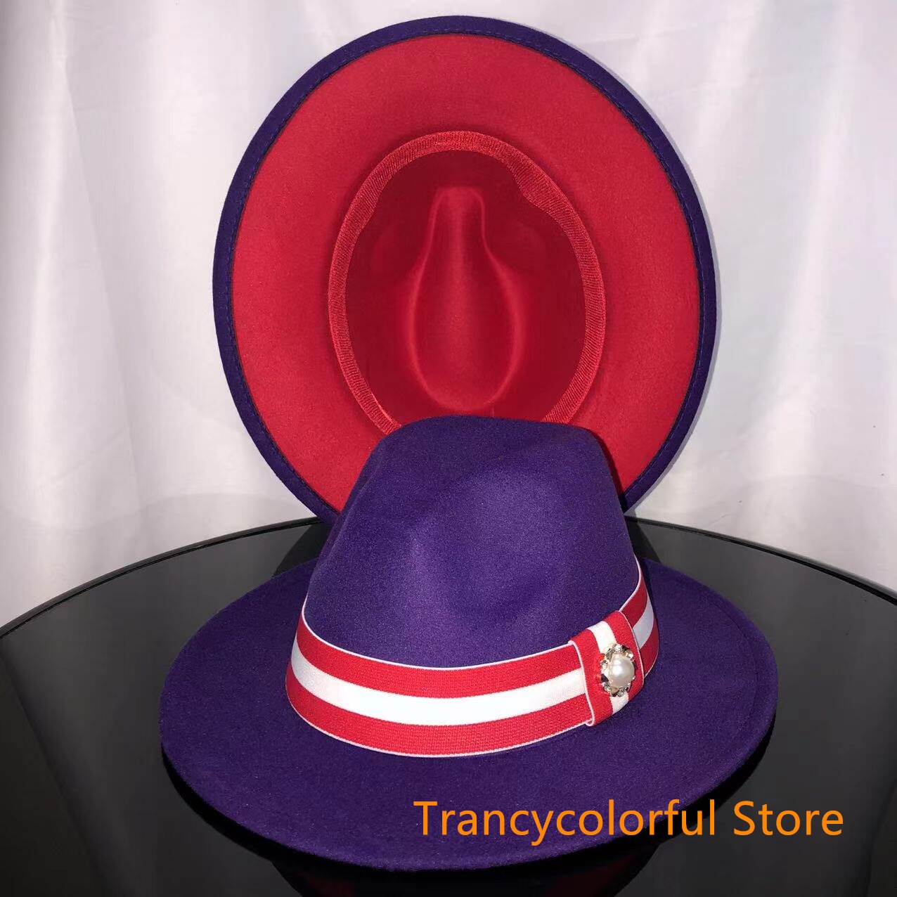 Sombrero de Fedora para hombre y mujer, sombrero de jazz con cinta elástica, accesorios blancos, sombrero de copa para iglesia, sombrero de invierno,: 19