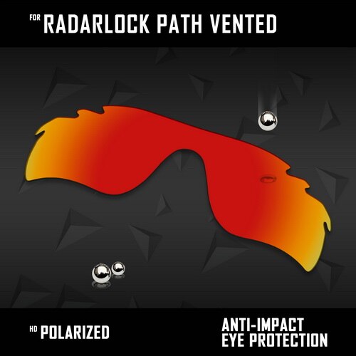 Lentes de repuesto oowlit para gafas de sol oakley radarlock path vented  oo9181 polarizadas (varios colores): Rojo fuego