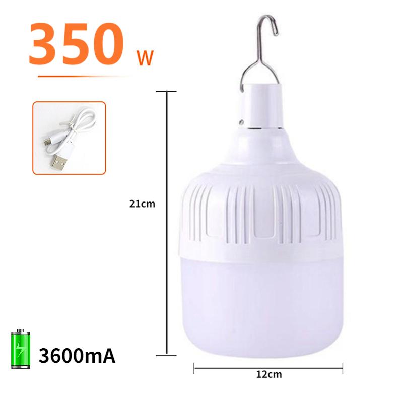 350W Draagbare Kampeerverlichting Batterij Lantaarn Oplaadbare Lamp Bbq Tenten Verlichting Huis Buitenlamp Usb Led Noodverlichting: WHITE
