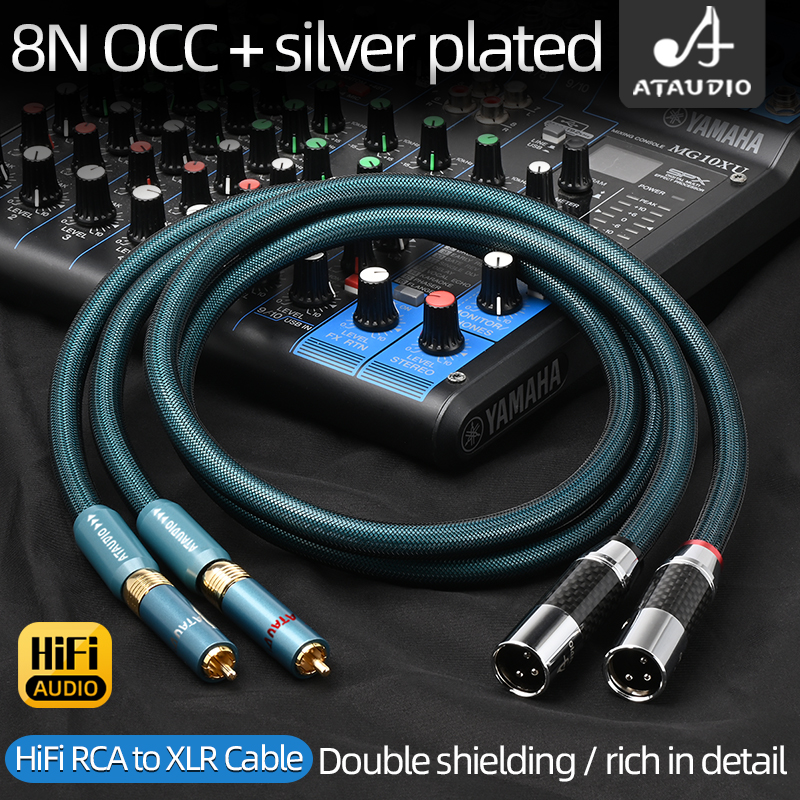 Ortofon Hifi Rca Naar Xlr Audio Kabel Hi-End 8n Occ Verzilverde 2rca Mannelijke Stereo Naar 2xlr Mannelijke En Vrouwelijke Adapter Voor Dac Versterker