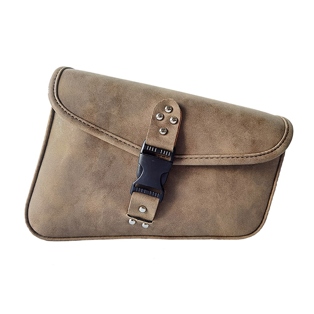 Brown Leather Motorcycle Saddle Bag Side Luggage Tool Bag For Harley Sportster XL 883 XL1200: Right brown