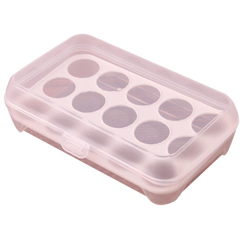 Bandeja de plástico para huevos, recipiente de almacenamiento para guardar huevos, contenedor organizador portátil con tapa para bandeja de huevos de uso doméstico 1 Uds: White 15 grids