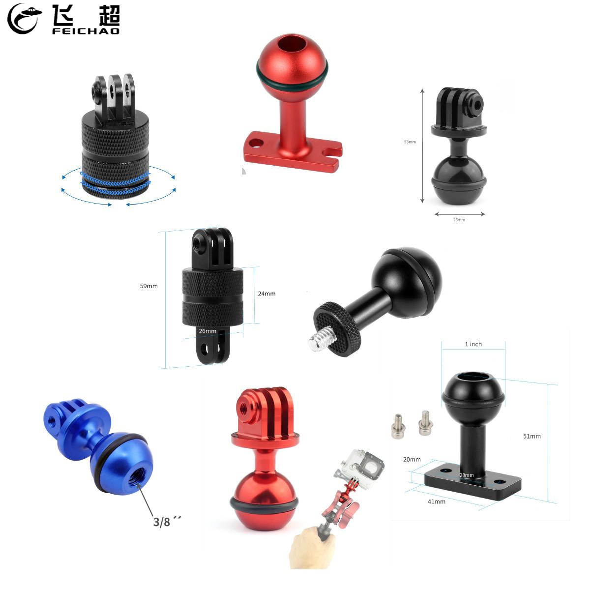 BGNing Ball Head Clip Arm Underwater Camera Light Diving Joint Ball Head Butterfly Clip Adapter Mount for Gopro for DJI Action 2