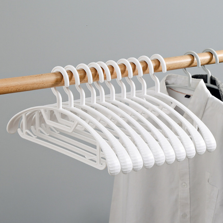 Cintres antidérapants pour vêtements, 10 pièces/ensemble, cintre en plastique épais, Anti-déformation, pour la maison: B-white