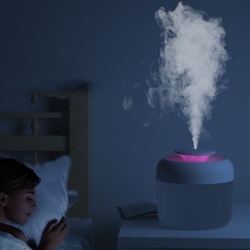 2.4l luftfugter usb aroma diffuser stor kapacitet humidificador hjemmekontor tåge maker med led natlys