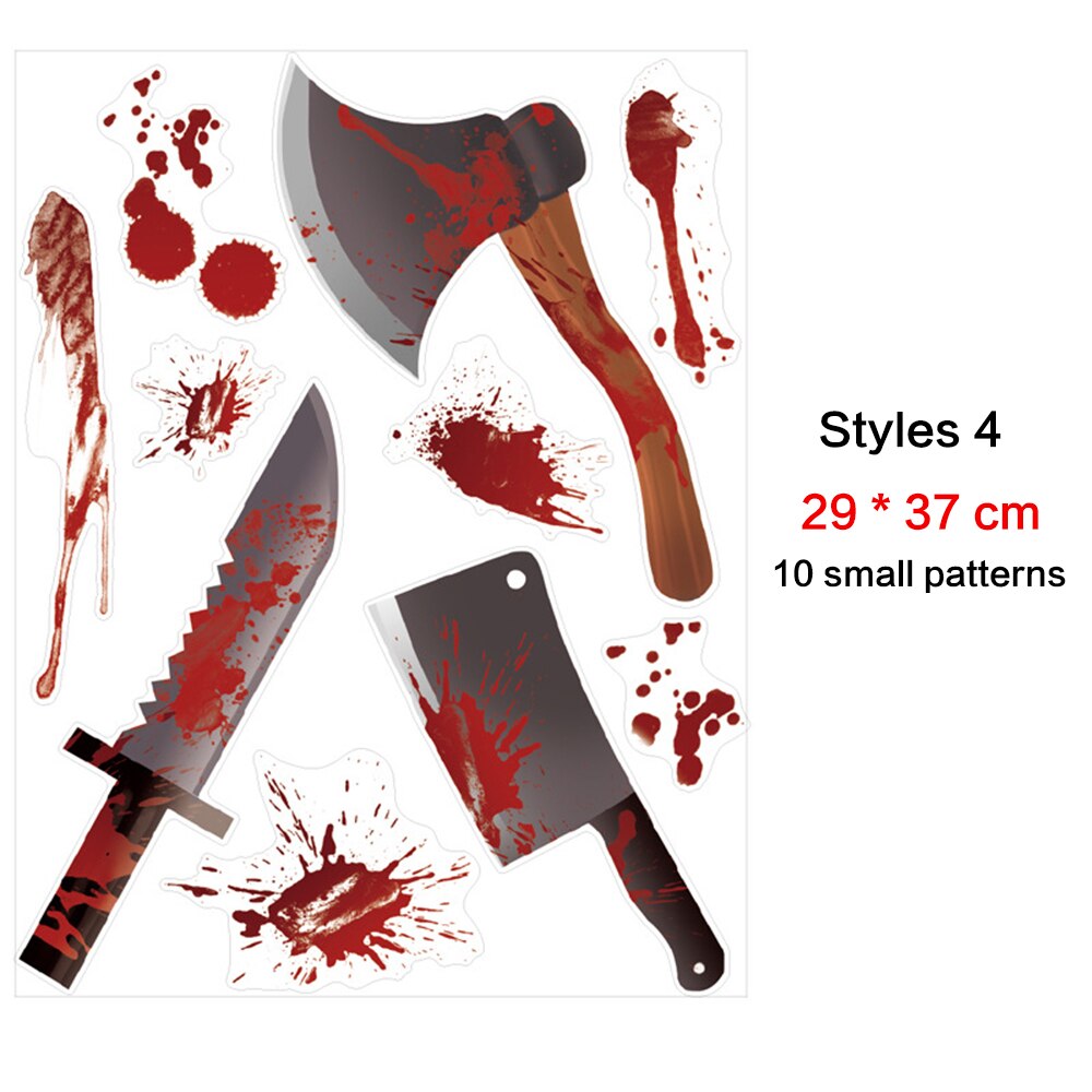 Halloween Bloody Bat Hand Foot Print Sticker Wc Stick Guard Party Deur Window Verwisselbare Glas Muursticker Horror Props: D