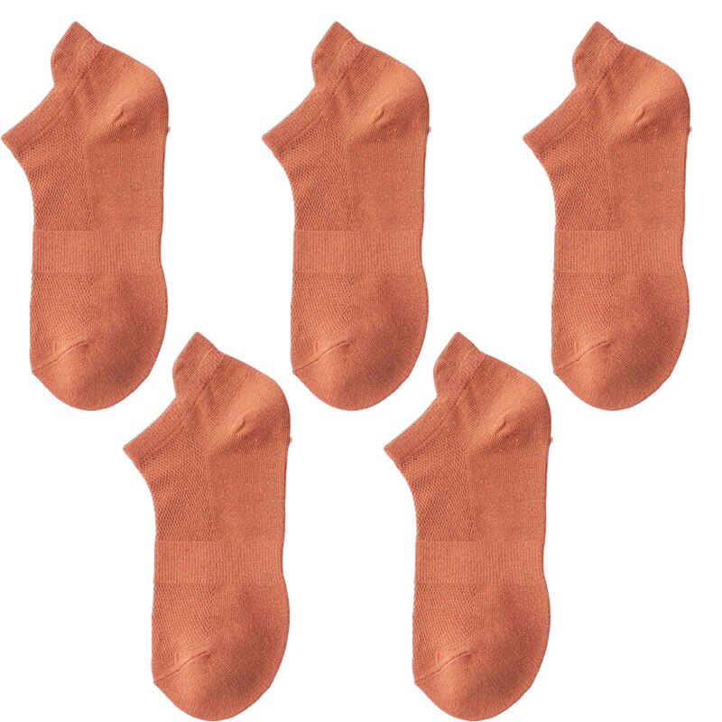5 Pairs Zomer Mannen 100 Katoen Korte Mesh Sokken Man Harajukcomfortable Effen Kleur Casual Enkelsok Mannelijke Netto Sneaker Sok: s5