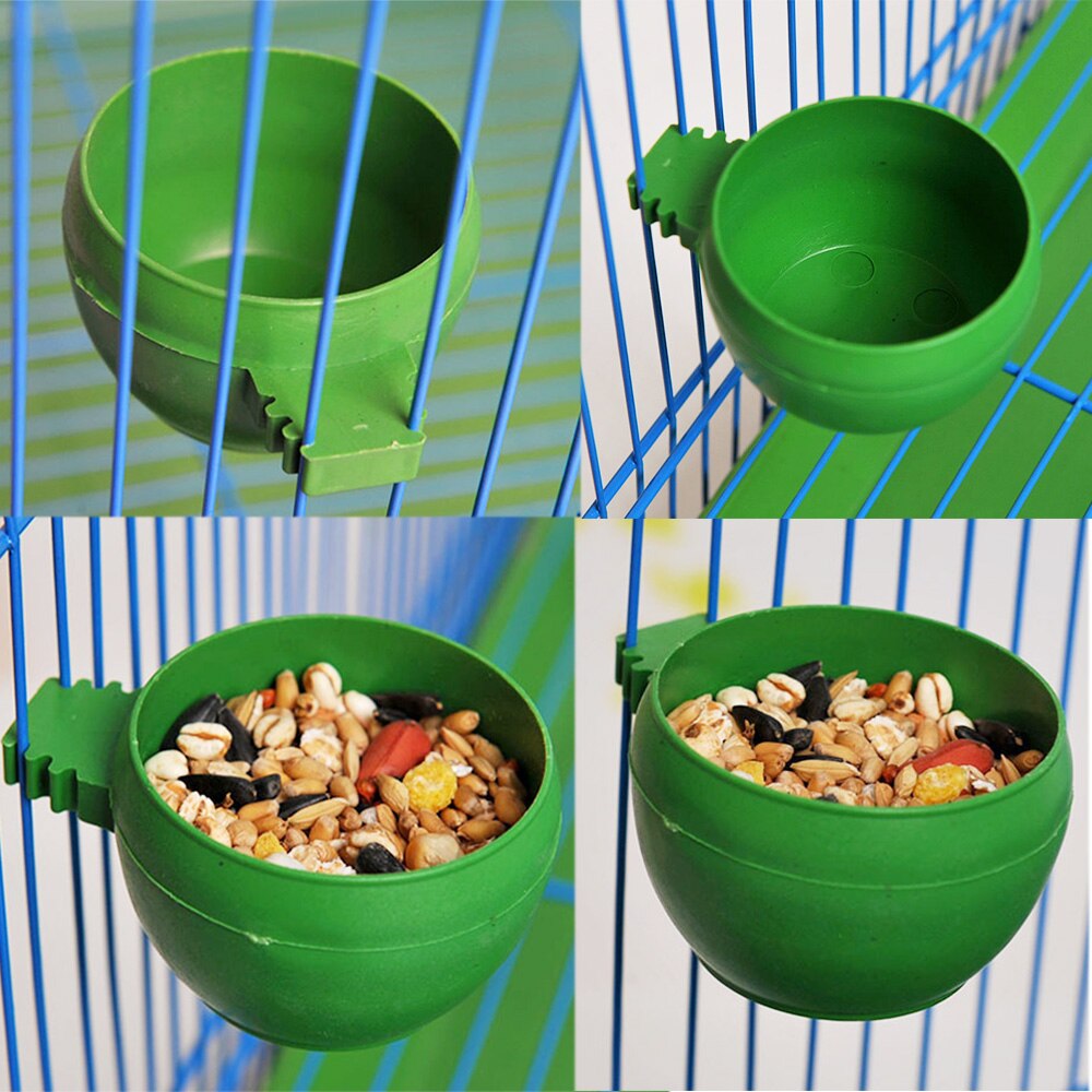 1 st papegoja fågel hamster matskål bur hängande runt dricksvatten matmatare skål kopp matskål verktyg