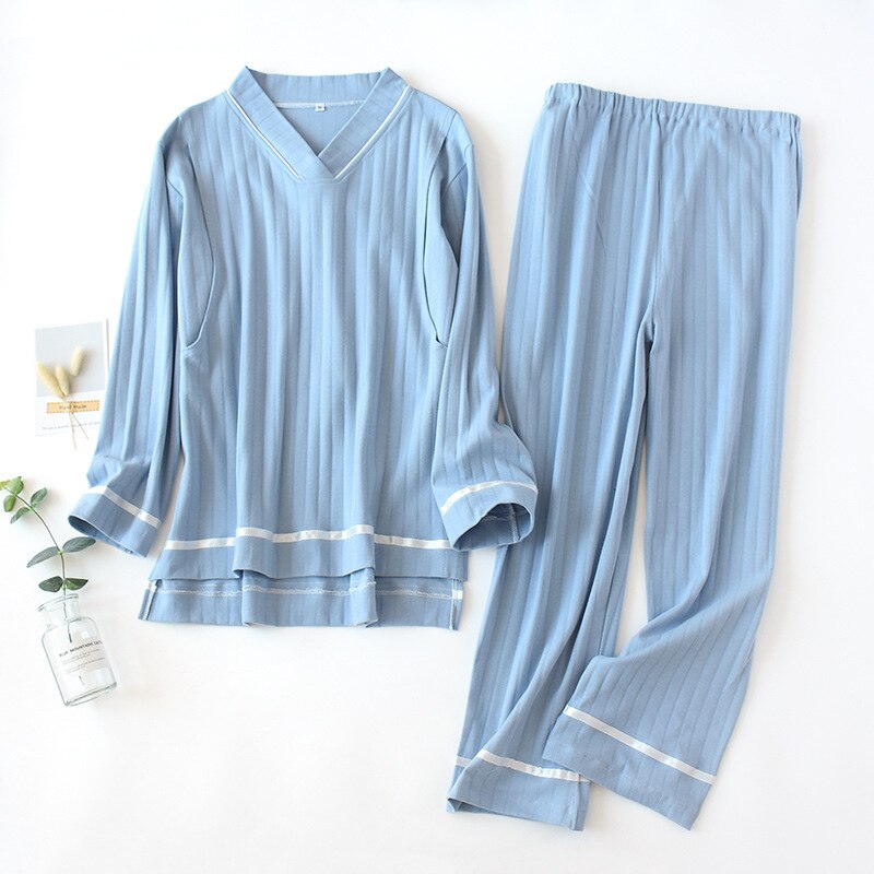 Baumwolle Postpartale Frauen still Pyjama Heimat Freizeit Mutterschaft Nachtwäsche Stillen Pflege Pyjama für Schwangere Frauen: 1 / XL