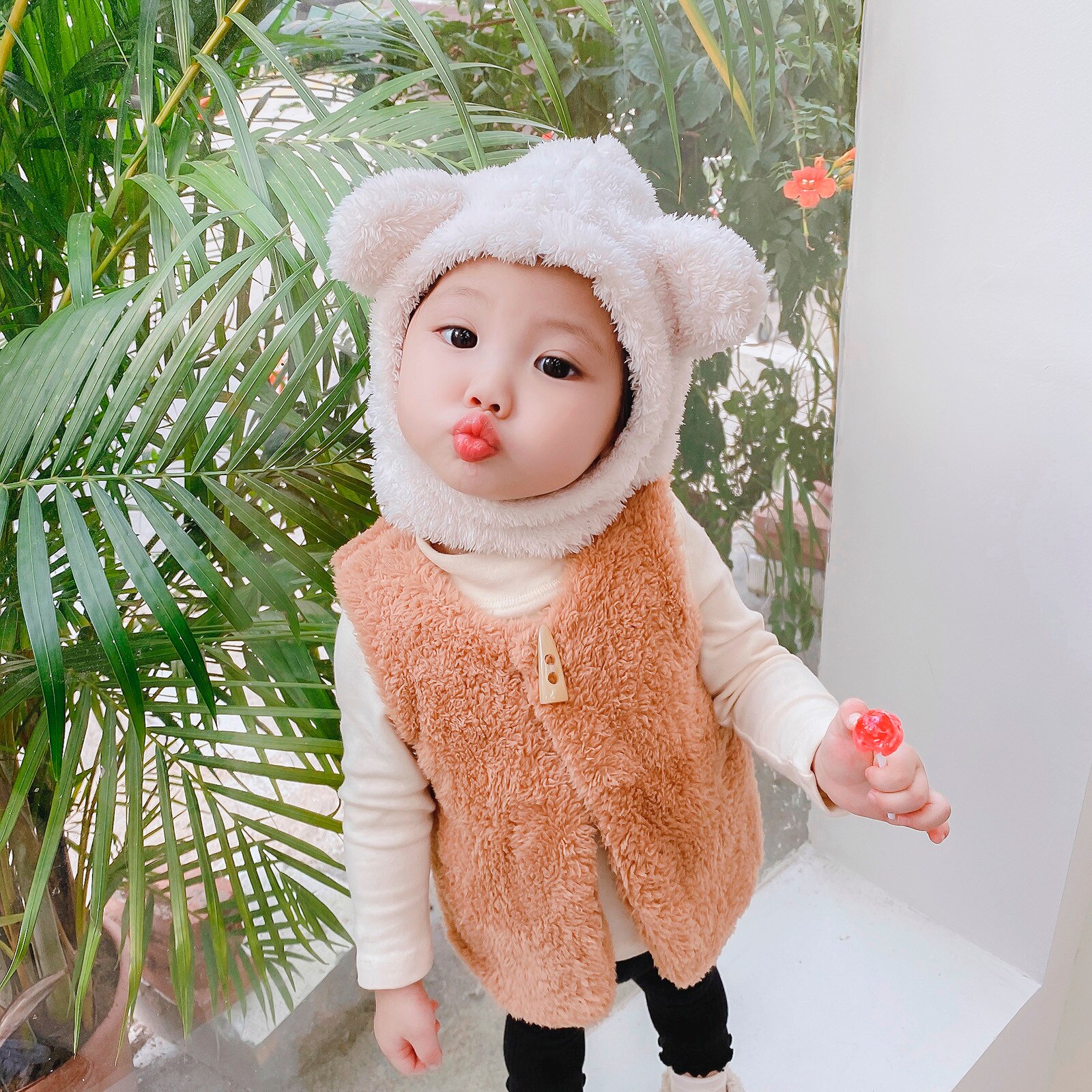 Winter Peuter Baby Kinderen Baby Jongens Meisjes Effen Kleuren Mouwloze Warm Fluffys Sherpa Vest Jassen Flanel Vest Kleding # P4