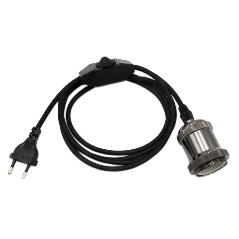 220 V AC cordon d'alimentation EU prise variateur interrupteur avec E27 rétro support de lampe ampoule vis prise 2 m cordon: 7