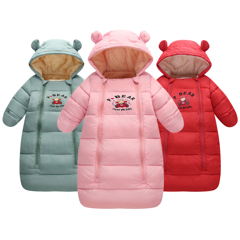 Winter Thicken Fur Baby Rompertjes Overalls Bodysuit Baby Kleding Jumpsuit Pasgeboren Meisjes Jongens Beneden Katoen Snowsuit Baby Sneeuw Wear