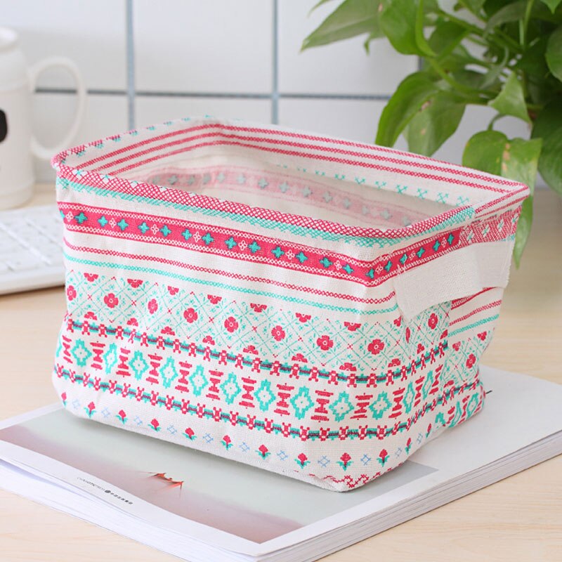 Ménage pliable coton grande capacité jouet de lavage vêtements sales panier de rangement articles de toilette tissu boîte de rangement articles divers stockage: Floral