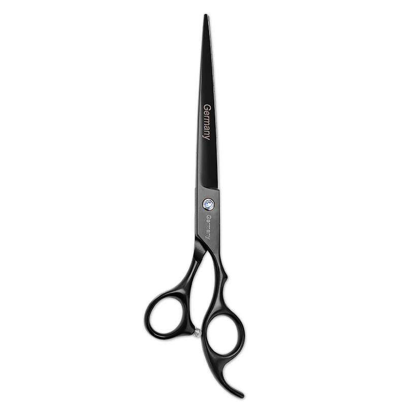 Tijeras profesionales de peluquería de 8 pulgadas, máquina de corte de pelo de corte plano de salón de , tijeras de adelgazamiento de acero inoxidable, herramientas de barbería: Rojo