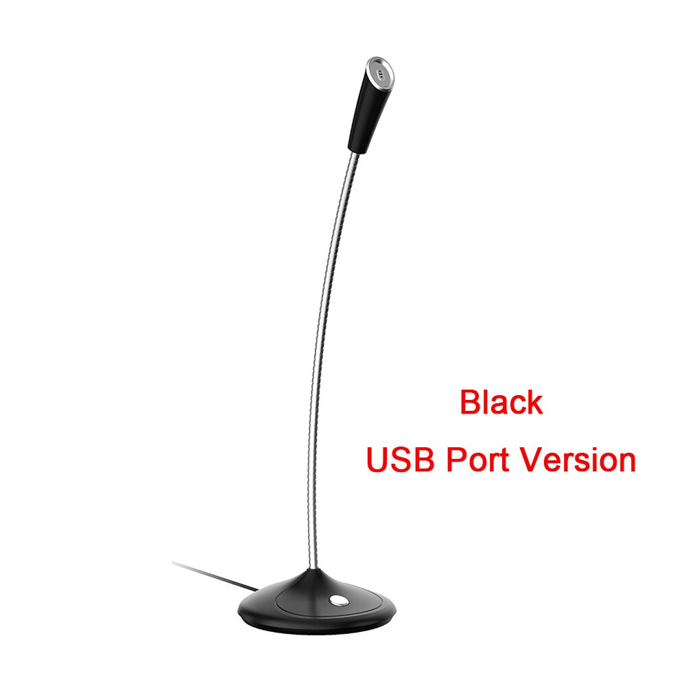 Computer 3.5mm USB Microphone 360° adjustable Studio Speech Microphone Gaming Chatting for Desktop PC Laptop USB Microphone: USB Black