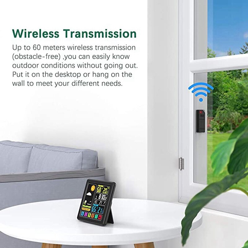 Wireless Wetter Station, Indoor Outdoor Thermometer Hygrometer mit Sensor, Digitale Temperatur Feuchtigkeit Monitor