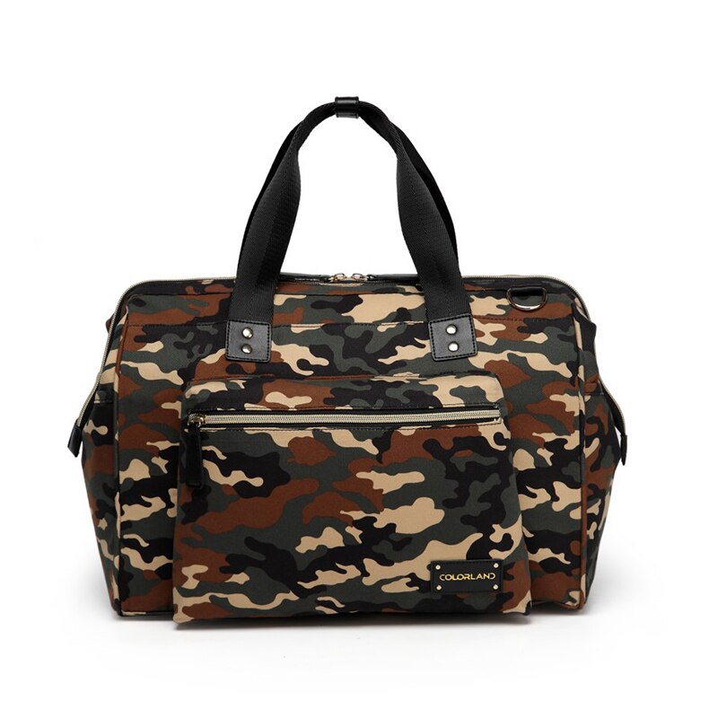Stor kapacitet barselstaske enkeltskulder skrå mænd rejsetaske til babyer mor pusletaske: Camouflage