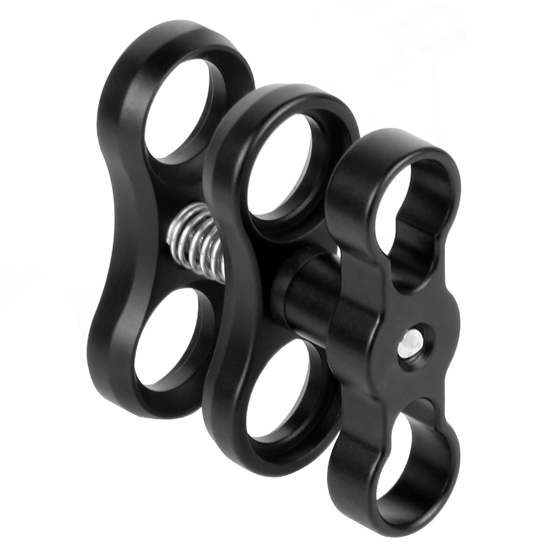 2 agujeros abiertos mariposa Clip abrazadera buceo luz soporte conector trípode cabeza de bola montaje adaptador para Gopro deportes cámaras SLR: black 2holes clip