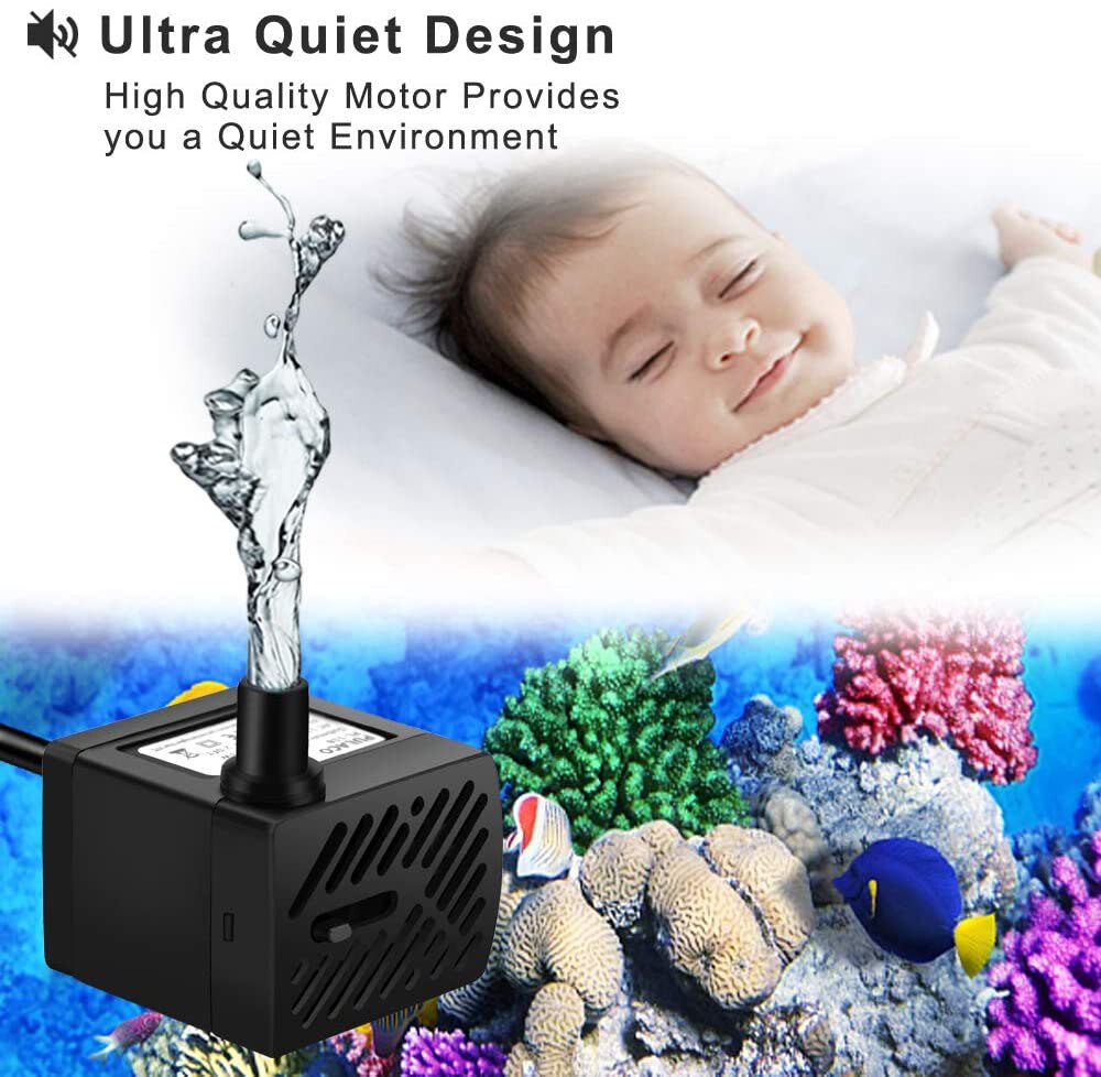 3W 110V/240V Mini Water Features Pump Submersible Water Outdoor Fountain Water Pump Home Décor Fountain Pump