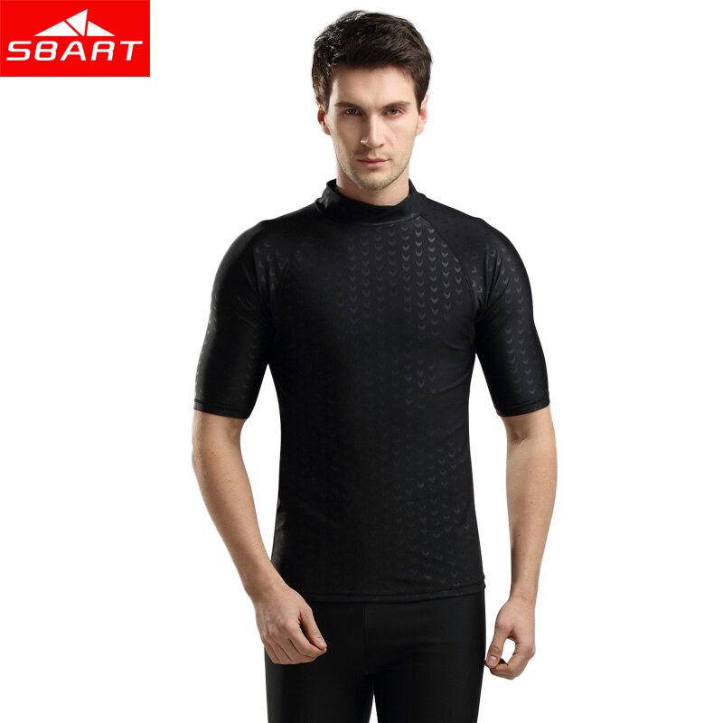 Sbart kortærmet rash guard mænd badeskjorte solbeskyttelse hajskind t-shirt til mænd surfing top windsurf rashguard plus 4xl j