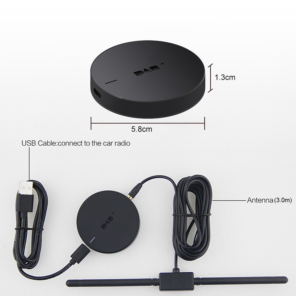 Dab + 008 Doos Auto Radio Digitale Audio Broadcasting Ontvanger Dab + Box Tuner Ontvanger Autoradio Voor Autoradio W/Versterkte Antenne