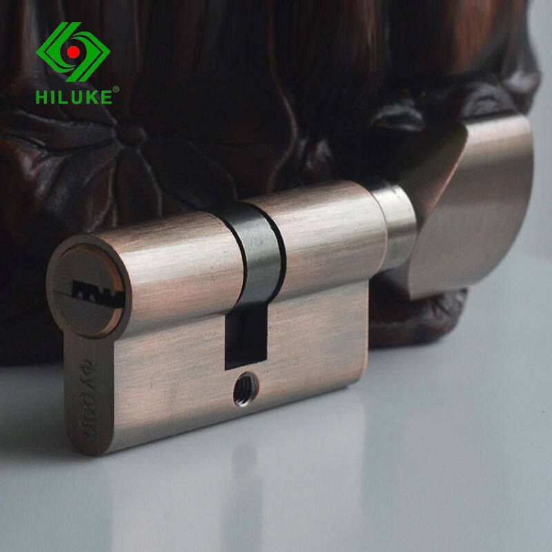 60mm messing cylinder 5 stk computer messing nøgle med knap enkelt åben stil euroe standard dørlås