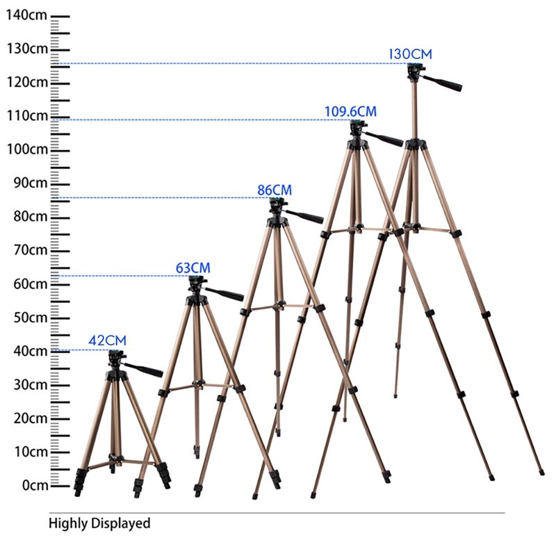 for Mobile Phone DSLR Sports Camera Live Bracket 360°Rotating Retractable and Heightening 1.3M Portable Tripod