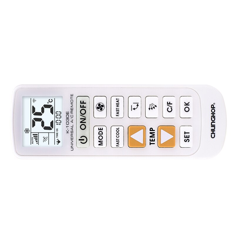 FUNN-CHUNGHOP K-1030E Universal A/C Remote Control for Air Conditioner backlight Function Big Key Box Pack