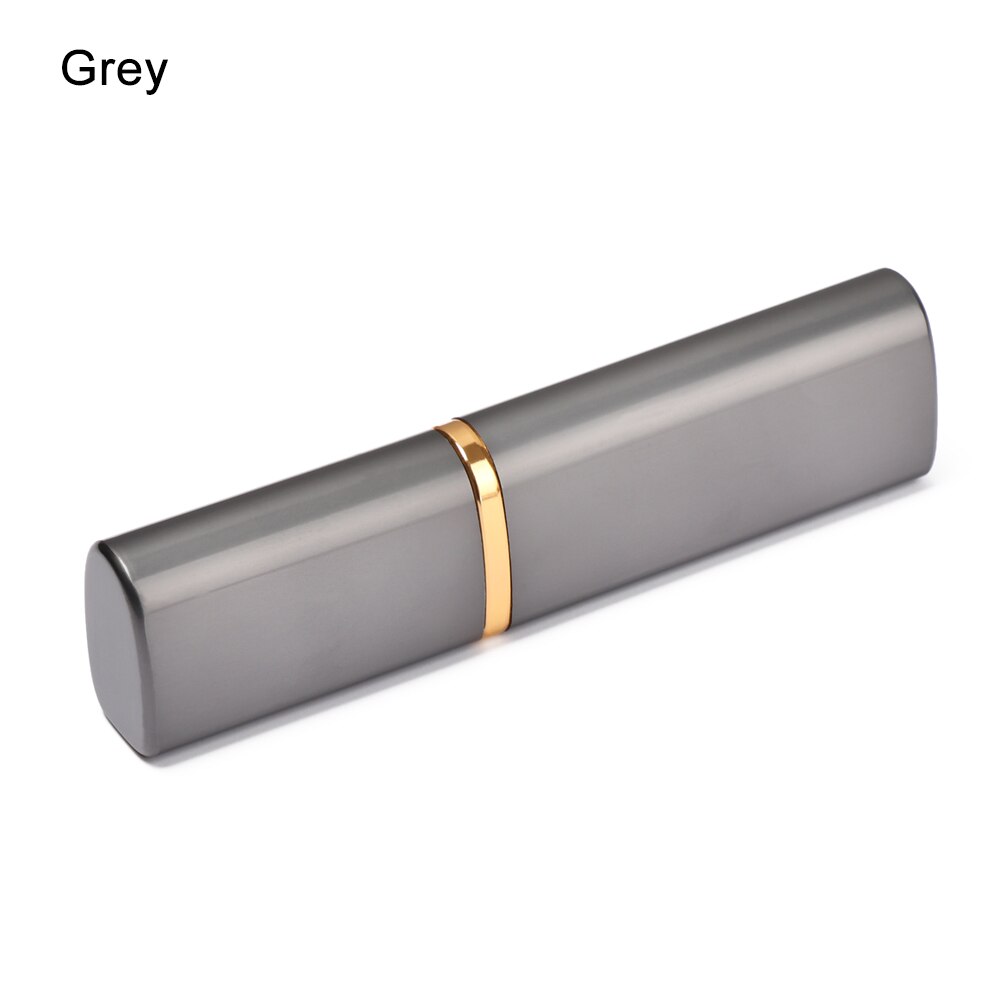 Kvinder mænd bærbare mini aluminiumoxid blyant briller boks metal mini bærbare læsebriller solbrille etui briller protecto: Grå a