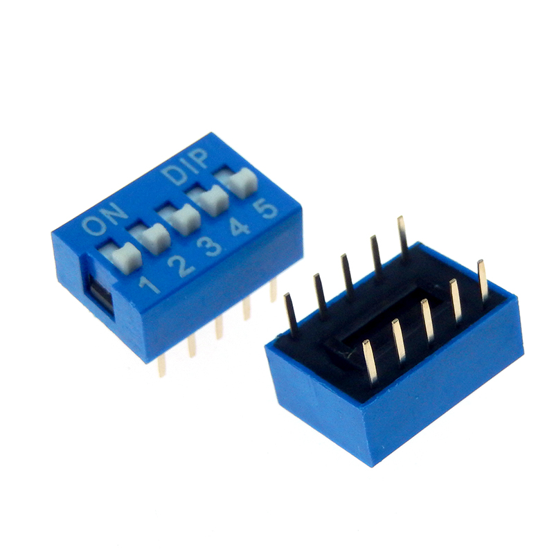 10PCS Slide Type Switch Module 1 2 3 4 5 6 7 8 9 10 12 Bit 2.54mm Position Way DIP Red Pitch Toggle Switch Red Snap Switch: Yellow