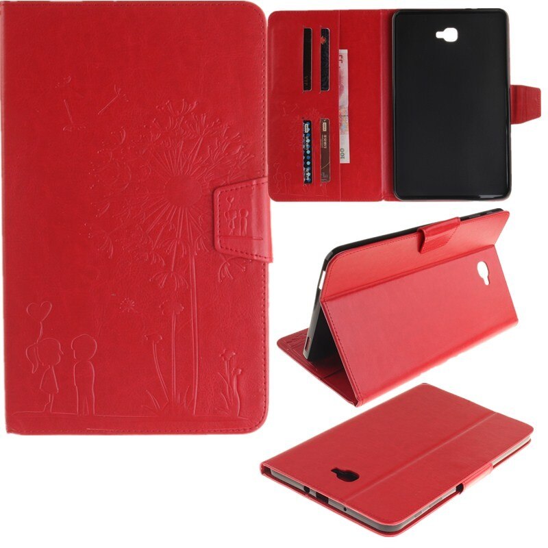 Etui na Tablet do Samsung Galaxy Tab A 10.1 2016 T580 T585 SM-T580 pokrywa Lichee styl skórzany składany stojak odwróć Tab A + film