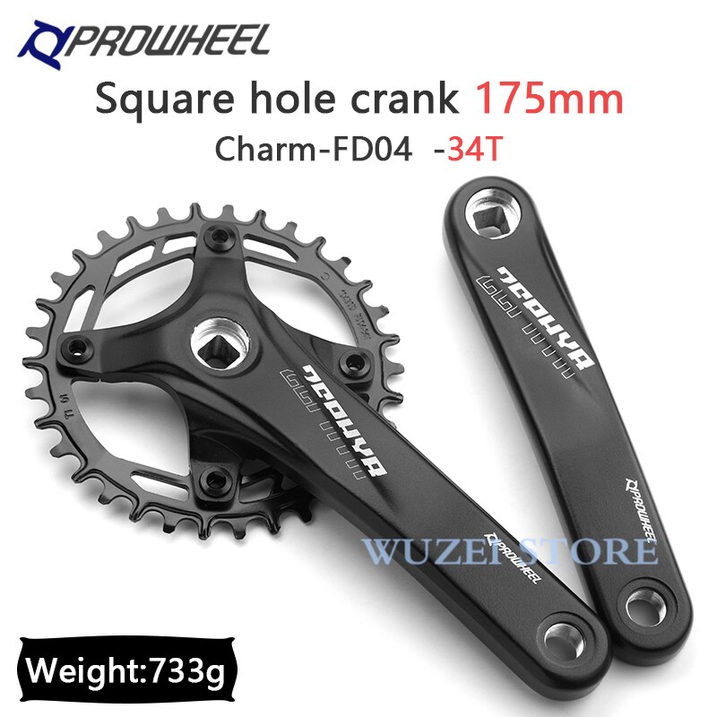 Prowheel Fiets Crank Tandwiel Mtb Fiets Vierkant Gat 170Mm 175Mm Crankstel 32T 34T 36T 38T 40T 104BCD Staal Smalle Brede Kettingblad
