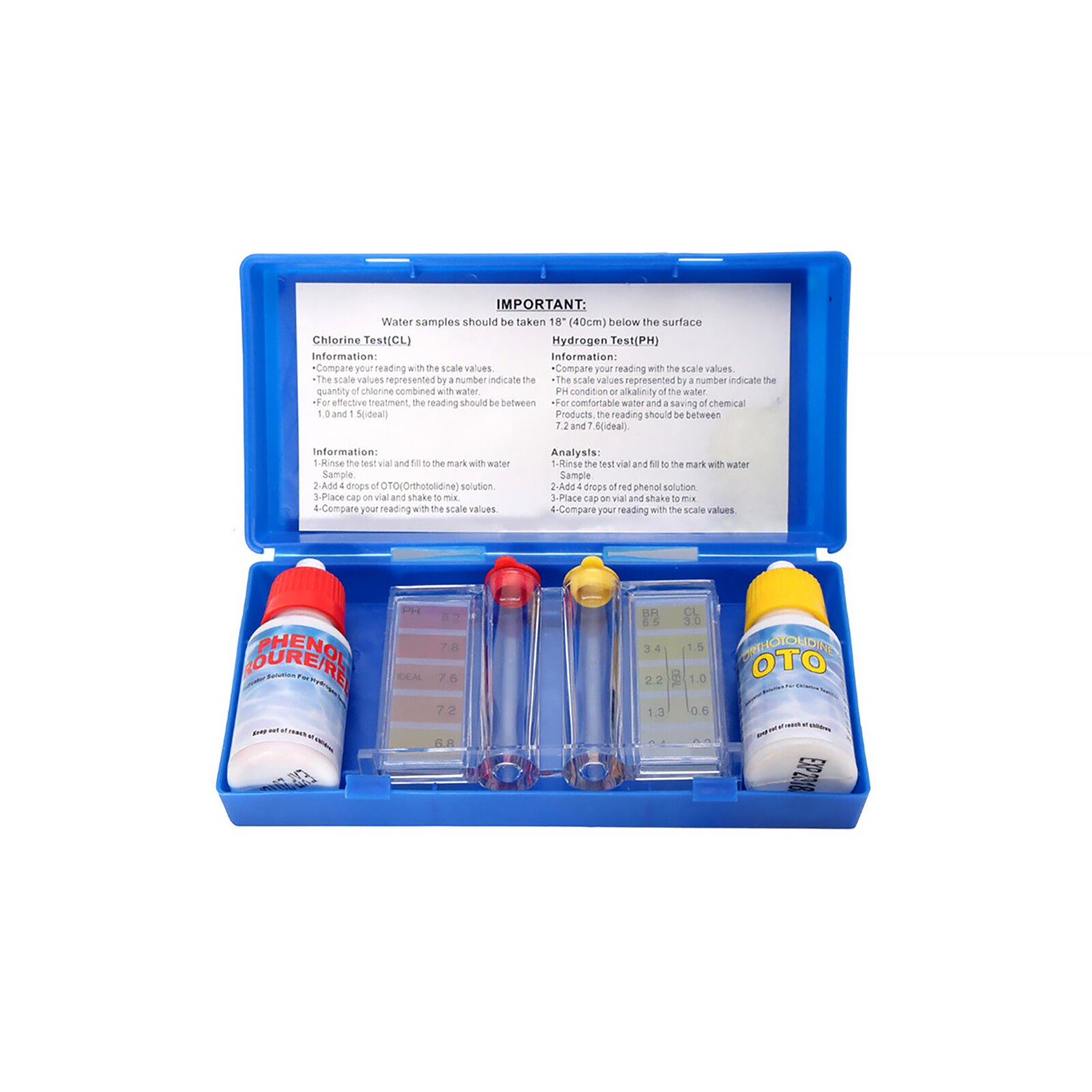Reactivo doméstico para acuario hidropónico, práctico PH, accesorios para piscina, herramientas de prueba, Kit portátil de prueba de del agua