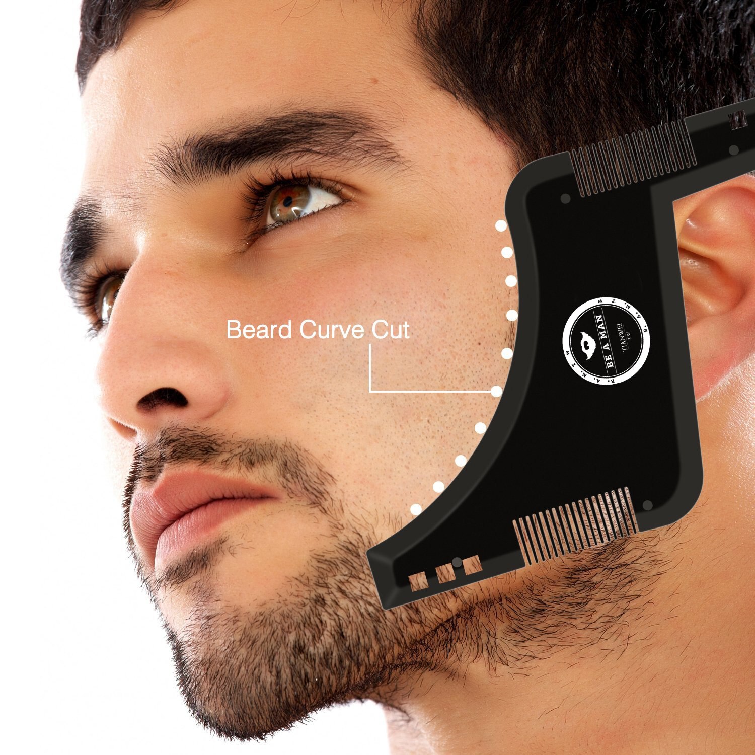 Plantilla de estilismo para Barba para hombre, plantilla para Barba, peine para Barba, ligero y Flexible, herramienta todo en uno, herramienta para dar forma a la barba, 1 ud.