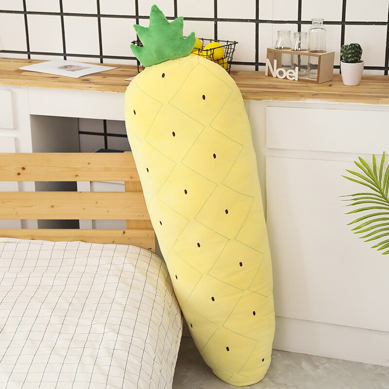 Simulation plante plys legetøj fyldt kaktus jordbær gulerod majs ananas blød dejlig til pige mad plys puder: Ananas / 70cm
