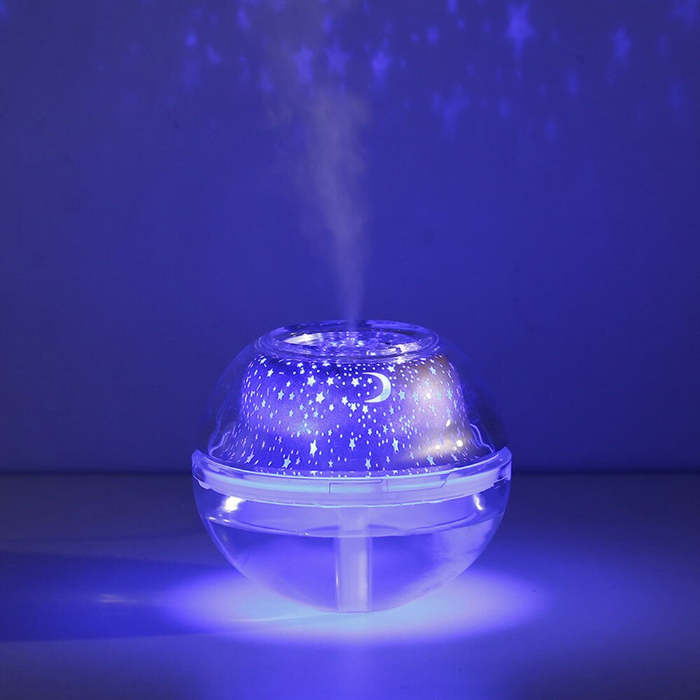 Electric Humidifier Essential Aroma Oil Diffuser USB Colorful LED Projector Light Humidifier Crystal Projection Lamp Night Lamp
