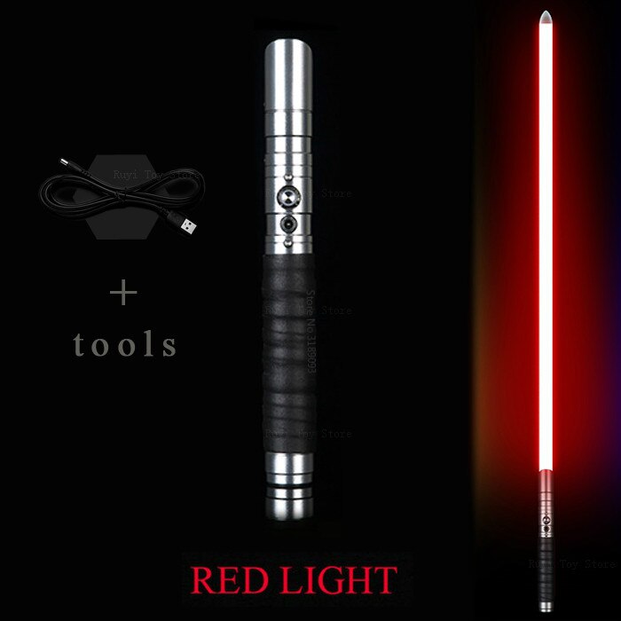 USB Spada Laser Giocattolo Luce Sciabola Kpop Lightstick Rgb Spada Laser Luminoso Led Del Giocattolo Del Metallo di trasporto della Maniglia Heavy Dueling 12 di Colore Cambiamento di Volume: Silver-Red