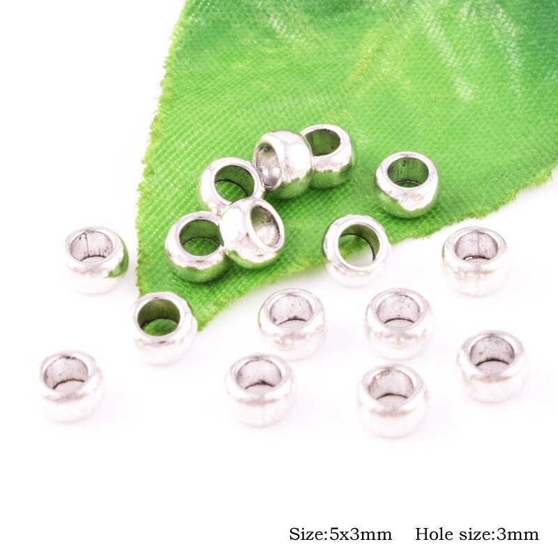 Antique Tibetan Silver Loose Metal Beads Spacer for Jewelry Making for Man Women Bracelet Necklace Earrings: 09(50pcs)
