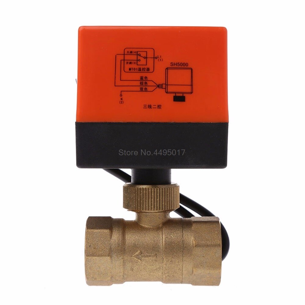 Electric Motorized Brass Ball Valve DN15/DN20/DN25 AC 220V 2 Way 3-Wire with Actuator Valves