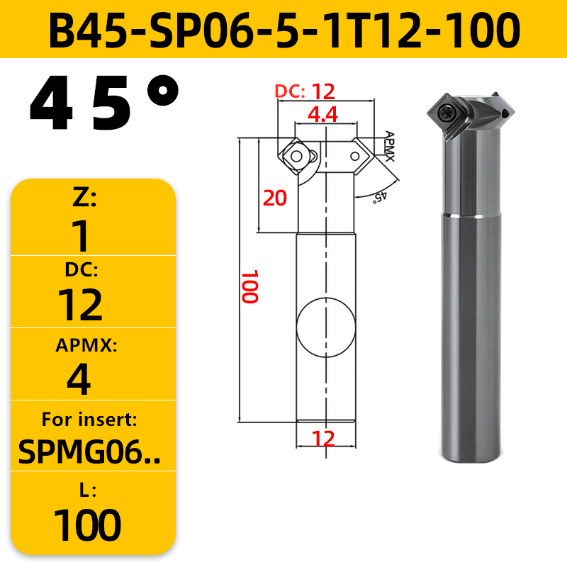 Front Back Deburrer Double Angular Chamfering Cutter Inner Chamfer 90 Degree for Metal Hole Internal Burr Removal CNC Tool