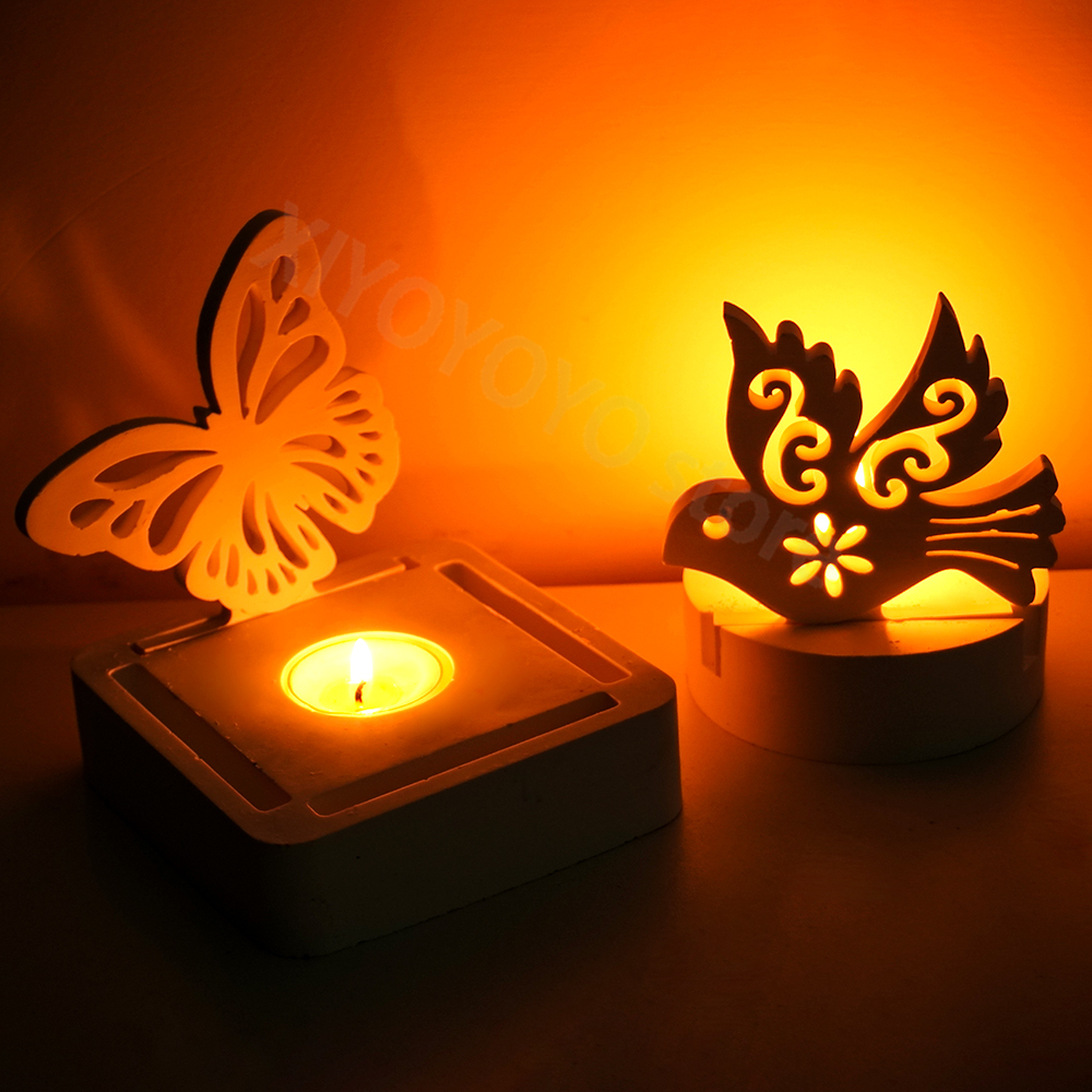 Candelabro de mariposa, molde de silicona de cemento, portavelas artesanal, adorno, molde de yeso, soporte para velas, moldes de resina artesanales, decoración del hogar
